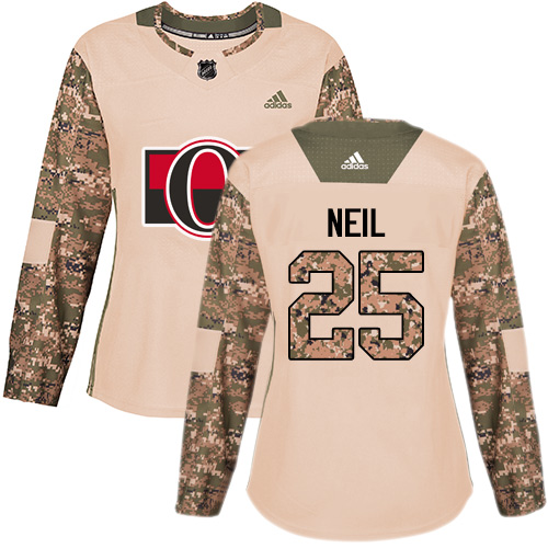 Adidas Senators #25 Chris Neil Camo Authentic Veterans Day Women's Stitched NHL Jersey - Click Image to Close